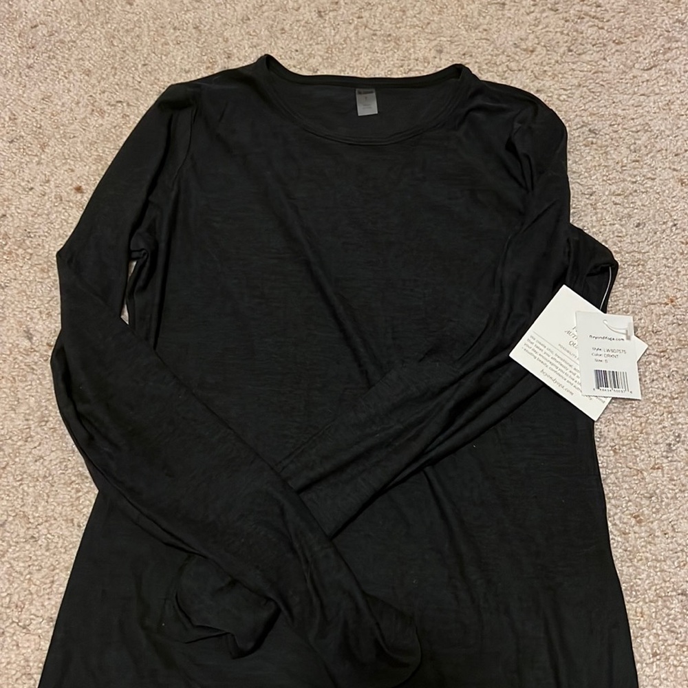 Beyond Yoga - Featherweight Classic Crew Pullover - Darkest Night - Small